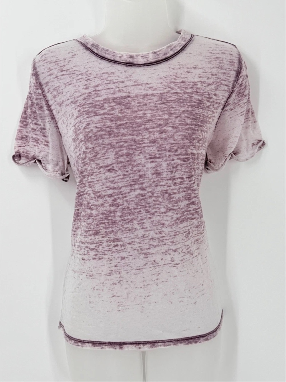 Forever 21 Washed Mauve Ombre Sheer Short Sleeve Women's Tee